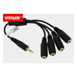 Adapter wtyk 3,5 stereo / 4*gniazdo 3,5 stereo przewód JR19 Vitalco