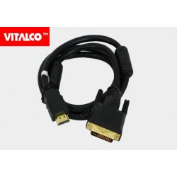 Przyłącze HDMI / DVI złote, Vitalco 1,8m