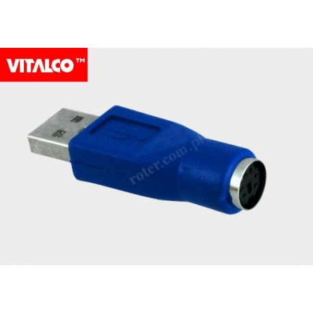 Adapter USB wtyk A/gniazdo PS2 Vitalco