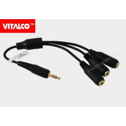 Adapter wtyk 3,5 stero / 3*gniazdo 3,5 stereo JR18 przewód Vitalco