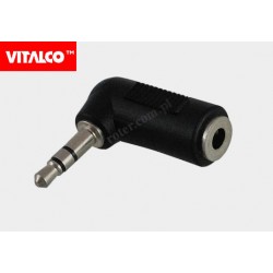 Adapter wtyk 3,5 stereo / gniazdo 3,5 stereo kątowy Vitalco
