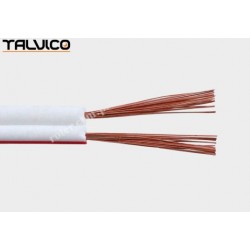Przewód głośnikowy 2*0.35 biały z paskiem (szpula) Talvico Tg-231