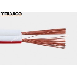 Przewód głośnikowy 2*0.50 biały z paskiem (szpula) Talvico Tg-231
