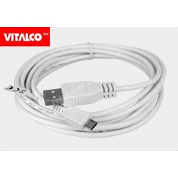 Przyłącze USB-mikro USB 2,5m białe DSF66 Vitalco