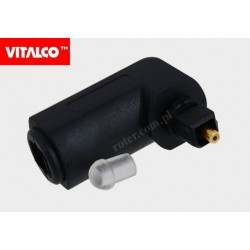 Adapter optyczny wtyk toslink / gniazdo toslink kątowy Vitalco OP66