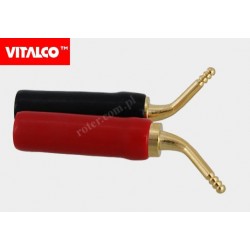 Zakończenie kabla głośnikowego, plastik złote kątowe Vitalco GZ30