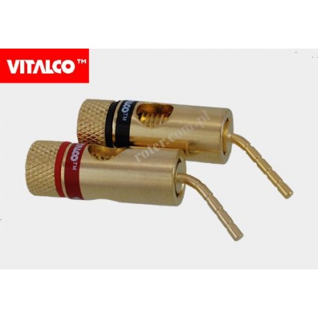 Zakończenie kabla głośnikowego, metal złote kątowe Vitalco GZ34