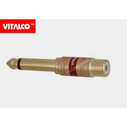 Adapter wtyk 6,3 mono / gniazdo RCA złoty alu Vitalco JP810