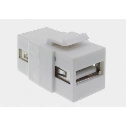 Łącznik USB 2.0 keystone biały
