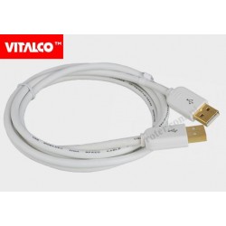 Przyłącze USB 2.0 wtyk A/wtyk A białe 1,5m DSKU11 Vitalco