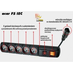 Listwa zasilająca ACAR F5 IEC 5m czarna