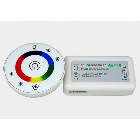 Sterownik LED RGB RF okrągły dotykowy biały