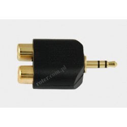 Adapter wtyk 3.5 stereo / 2*gniazdo RCA złoty