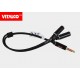 Adapter wtyk 3,5 4-pol-(gniazdo 3,5 stereo+gniazdo 3,5 mono) slim przewód Vitalco