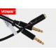 Adapter gniazdo 3,5 4-pol-(wtyk 3,5 stereo+wtyk 3,5 mono) slim przewód Vitalco