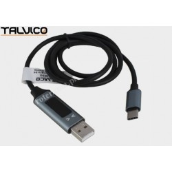 Przyłącze wtyk USB A/wtyk USB C z wyświetlaczem 1,5m DSKU690 Talvico