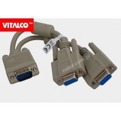 Adapter wtyk VGA/2*gn. VGA z przewodem Vitalco