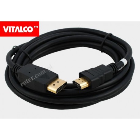 Przyłącze Display port/HDMI 3,0m DP12 Vitalco