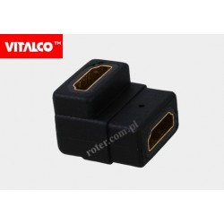 Adapter gn. HDMI/gn. HDMI HDA105 kątowy Vitalco