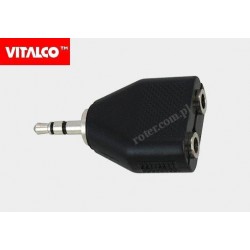 Adapter wtyk 3.5 stereo / 2*gniazdo 3,5 stereo plastik Vitalco JR020