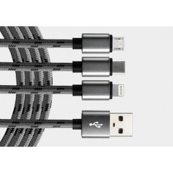 Przyłącze USB-C/Iphone/mikro 1,2m