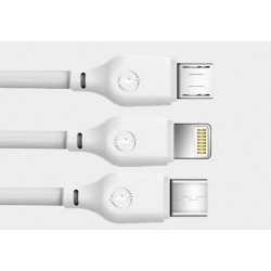 Przyłącze USB uniwersalne do smartfonów czarne 1m 2,1A białe NB103