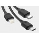 Przyłącze USB uniwersalne do smartfonów czarne 1m 2,1A czarne NB103