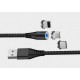 Przyłącze USB do smartfonów uniwersalne magnetyczne 1m 2A czarne nylonowe
