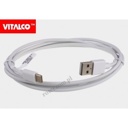 Przyłącze wtyk USB A/wtyk USB C białe 1,0m DSKU401 Vitalco