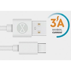 Przyłącze wtyk USB A/wtyk USB C 1m 3A biały