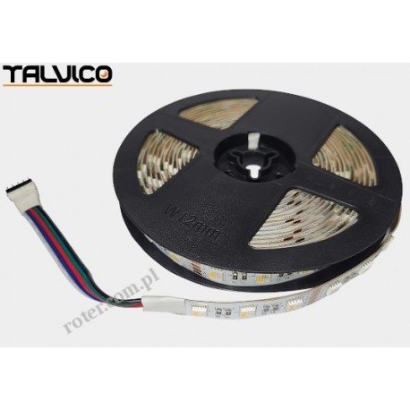 Taśma 300 LED RGBWW (biała ciepła) Talvico 5m, SMD5050, DC 12V TC-WWRGB60-5050/IP20
