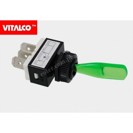 Przeł. dźwigniowy podśw. 3pin on-off VS5605 zielony Vitalco PRV170