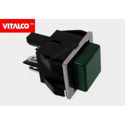 Przełącznik guzikowy Vitalco podświwetlany 3pin on-off VS5611zielony 