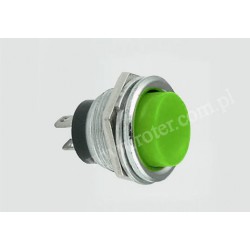 Przełącznik przyciskowy okrągły duży metal, off-(on) zielony
