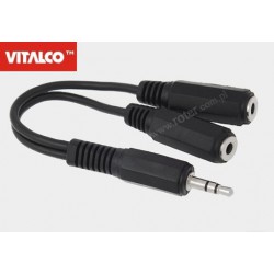 Adapter wtyk 3.5 stereo / 2*gniazdo 3,5 stereo przewód Vitalco JR16