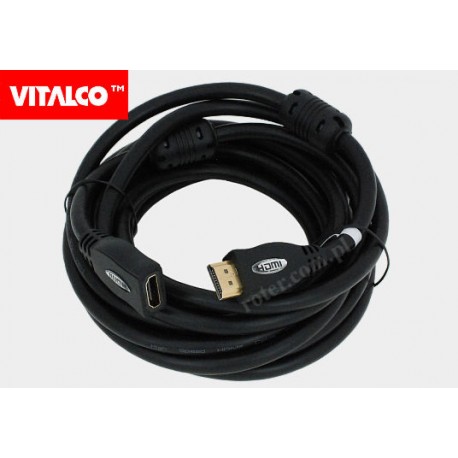Przedłużacz HDMI złoty z filtrami VITALCO 5,0m