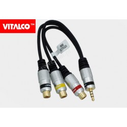 Adapter wt.3,5 4-pol/3*gniazdo RCA Vitalco