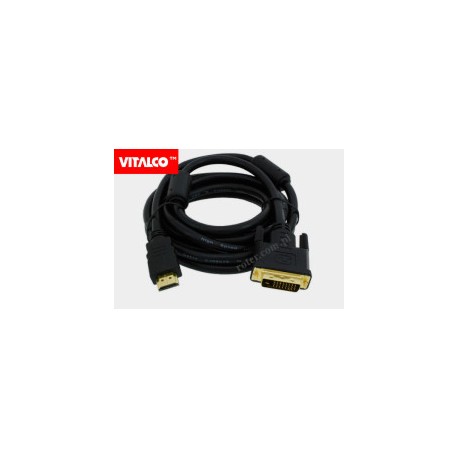 Przyłącze HDMI / DVI złote, Vitalco 5,0m
